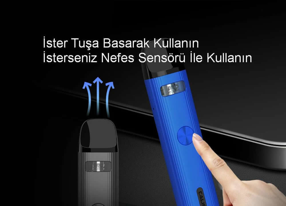 Caliburn G2 nefes sensörlü kullanım ve tuşlu kullanım